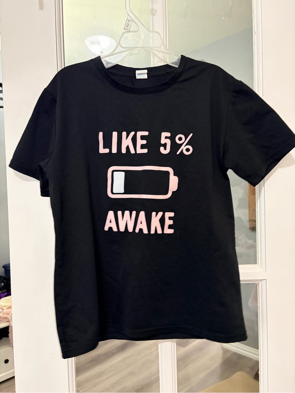Black 'Like 5% Awake' Graphic Tee - Pink Print
